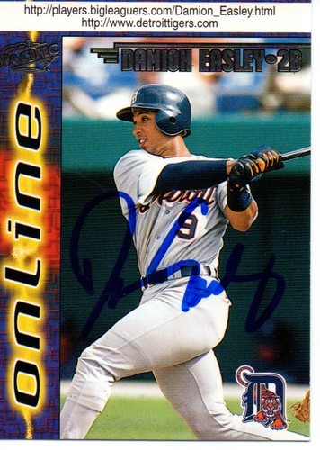 Damion Easley Detroit Tigers 1998 Pacific Online Signed Card - Picture 1 of 1