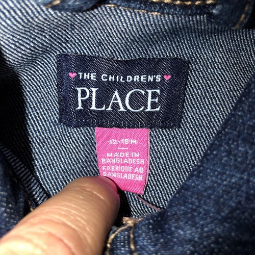 CHILDREN'S PLACE Baby Girl Dark Wash Denim Jacket Sz 12-18M NWT - Picture 6 of 7