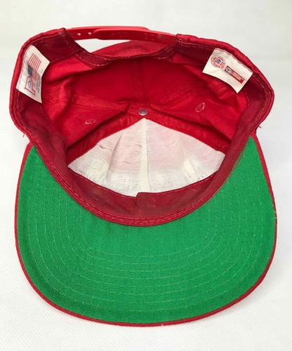 Vintage Arkansas Razorbacks NCAA Football University Snapback Cap Hat Red USA - Picture 9 of 9