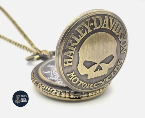 Harley Davidson Pocket Watch Willie G Skull Quartz Fob Watch Pendant HD Gift - Picture 3 of 11