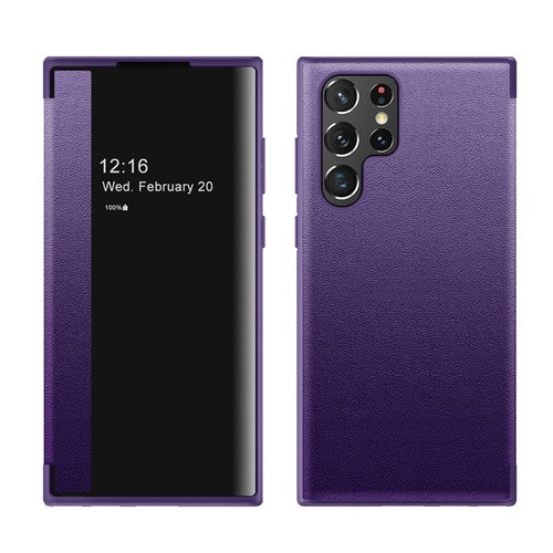 Funda inteligente de cuero abatible con vista de Windows para teléfono Samsung Galaxy S25+, S25 Ultra - Imagen 16 de 17