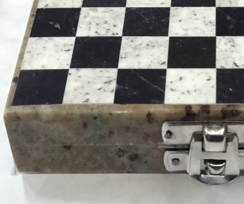 5" Elegant Soapstone Marble Chess Set With Pieces Luxury Playing Room Chess Deco - Picture 7 of 10