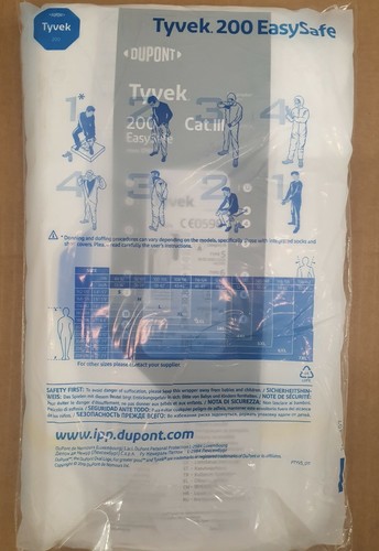 10 Stk Dupont Tyvek Schutzanzug Lackierer Maler 200 EasySafe Cat III, Gr. 3XL - Bild 2 von 2
