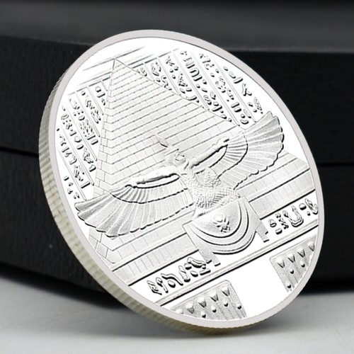 Ancient Egypt Pharaoh Tutankhamun Silver Plated Challenge Coin Sphinx Pyramid - Picture 9 of 12