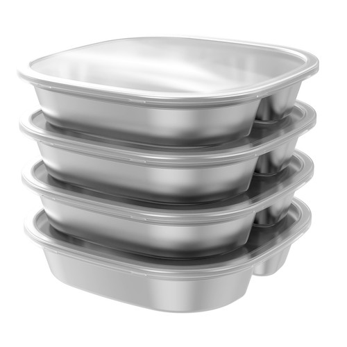 4Pcs Toddler Plates Stainless Steel Kids Plates Stackable Divided Plates§ - Picture 8 of 11