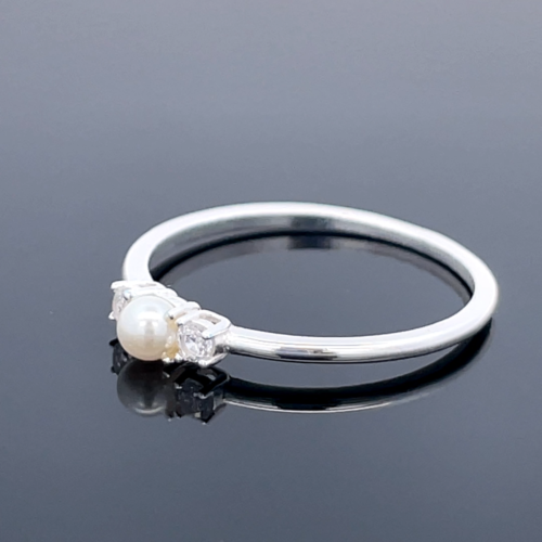 SCHMUCKJAGD RING GR. 18 (CA.56) 925/- SILBER MIT ZIRKONIA & SWZP - Video 1 von 1