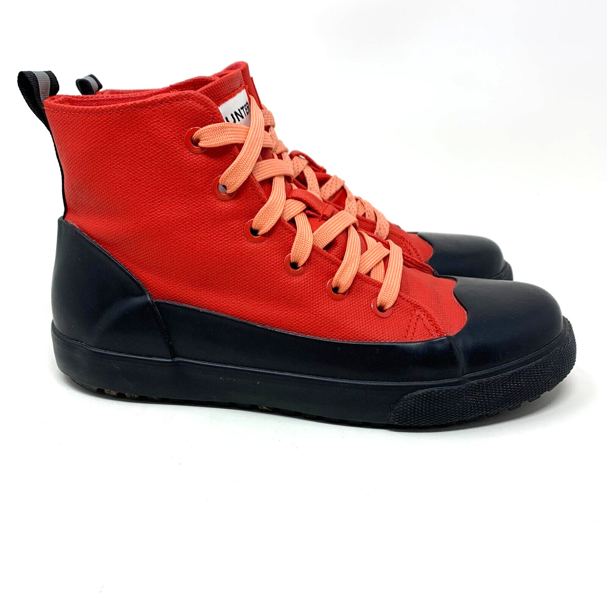Hunter for Target Unisex Kids Size 4 Red Dipped Canvas High Top Sneaker Shoes