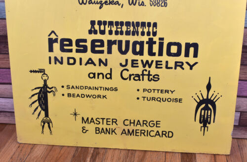 Vintage Kickapoo Indian Traders Caverns Wauzeka WI Reservation Werbeschild - Bild 4 von 7