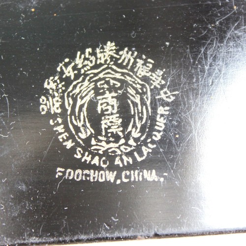 Antique c1920 Shen Shao An Lacquer Box Set of 2 Foochow China **Wear SEE PHOTOS - Picture 17 of 21