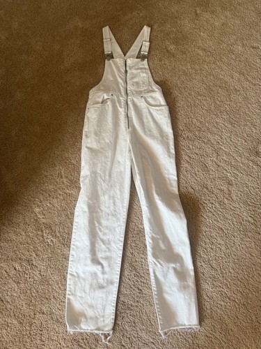 Women's Forever 21 white overalls size Small - Picture 2 of 4