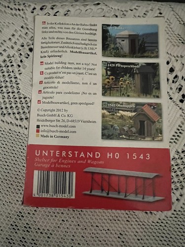 Busch 1543- UNTERSTAND HO - Shelter For Engines And Wagons NEW Open Box - Picture 2 of 5