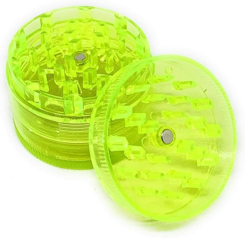 Acrylic Herb Grinder 50mm 4 Part Magnetic Plastic Spice Crusher Multi Colored - Picture 7 of 7