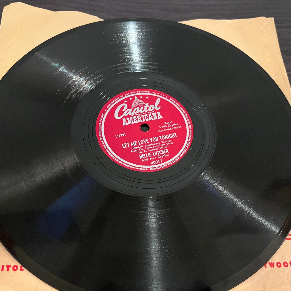NELLIE LUTCHER - Real Gone Guy / Let Me Love You - 10" Shellac 78RPM Record - V Foto 4 de 4
