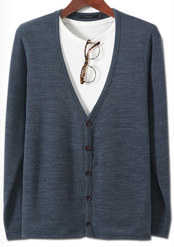 New Mens Stylish Solid Simple Knit Cardigan Sweater Jumper Blazer Tops W009 S/M - Bild 10 von 10