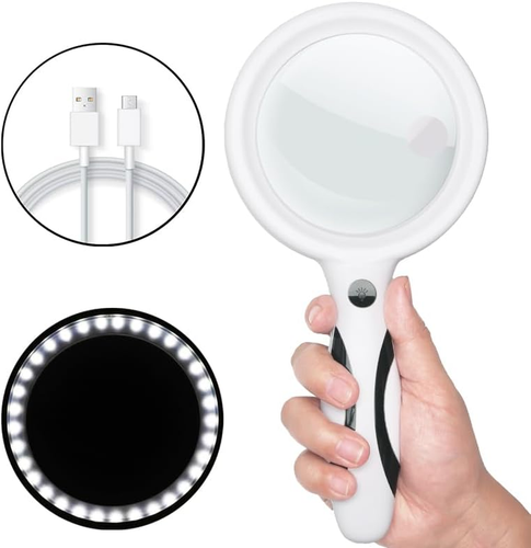 Powerful Magnifying Glass with Light - 30X 60X Large Magnifier for Reading, Hand - Picture 8 of 12