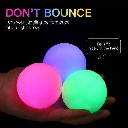Palline da giocoliere illuminate brillano al buio USB ricaricabile palla da giocoliera luminosa - Foto 5 di 7