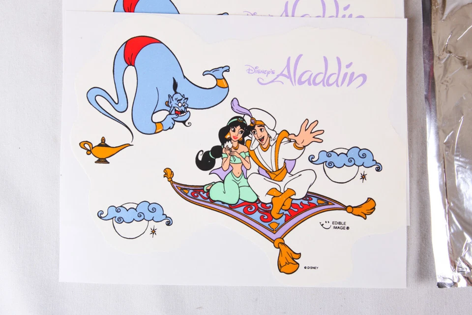 Aladdin (Disney), Lucks Edible Image Cake Decorations Lot of 5, 1997, 9"x7" - Image 3 of 3