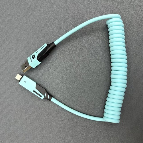 4in1 Spring Fast Charging Cable 65W USB-C Data Sync Fast Charger Cord For iPhone - Photo 6 sur 23