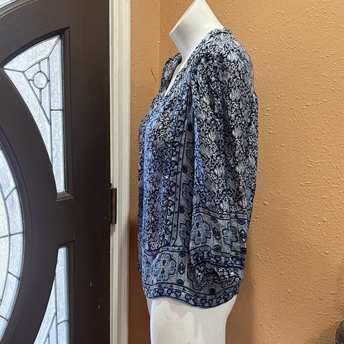 Joie blue patterned silk blouse - Picture 4 of 7