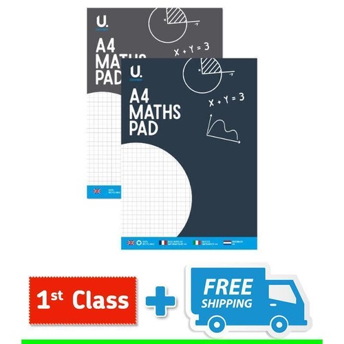 A4 Maths Paper Quality School Grid Page Squared Notepad Graph Single Book - Picture 4 of 7