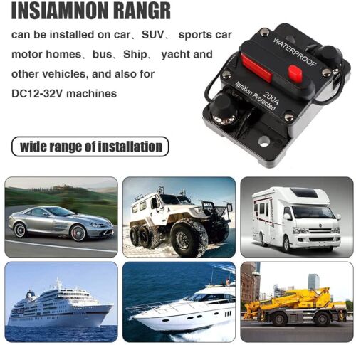 30-300A AMP Car Circuit Breaker Fuse Reset Waterproof 12V-48V DC Car Boat Auto - Picture 4 of 31