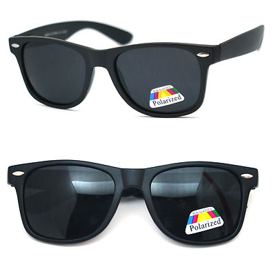 Polarized Retro Square Sunglasses Spring Hinges Matte Black  display picture 1