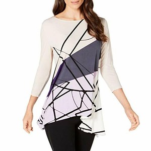Alfani-Women-039-s-Printed-Swing-Top-Large-Purple