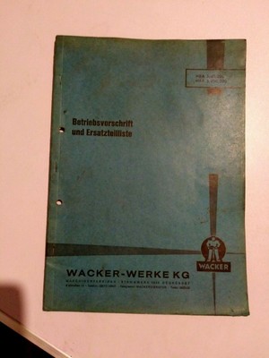 Wacker EHB10//220 10//240 Elektrohammer Bedienungsanleitung Ersatzteilliste 1994