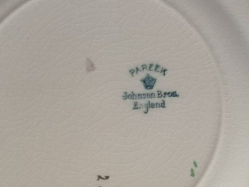 Art Deco Johnson Bros Pareen 4 x Cup, Saucer, Plate Trios and Sugar Bowl - Picture 16 of 21