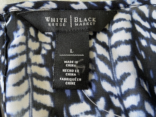 Maxi abito donna White House Black Market taglia L blu con volant manica corta - Foto 18 di 20