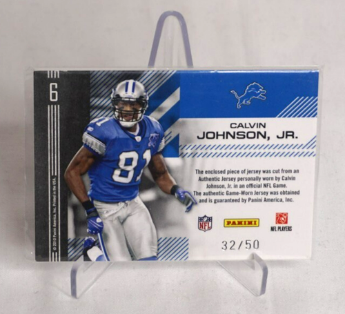 Calvin Johnson Jr. 2010 Donruss Elite Chain Reaction Jersey #6. 32/50 Karte - Bild 2 von 2