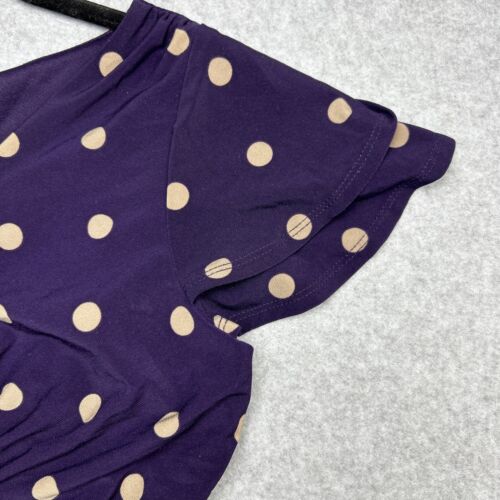 ANNE KLEIN Women's Purple Polka Dot Size 10 Y2K Office Siren Corpcore Easter - Picture 8 of 16