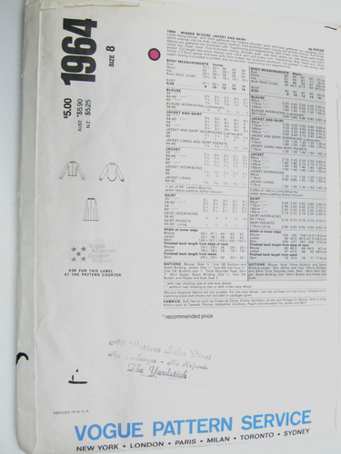 5 Misses Sewing Patterns Size 8 Vogue Dior Calvin Klein Sayres Tamotsu Uncut - Picture 9 of 11
