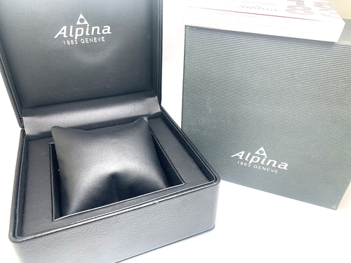 Alpina Uhrenbox Präsentation schwarz Karton Etui Display leer mit Booklet - Bild 1 von 10