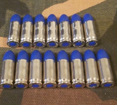 #ad #ad 9MM LUGER SNAP CAPS SET OF 15 BLUENICKEL $17.50