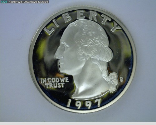 1997 S Silver Proof Quarter (62-418 9m3) - Picture 1 of 2