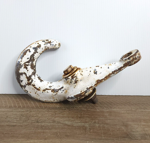 RH Tow Hook, Large Vintage Industrial Hook - Foto 2 di 12