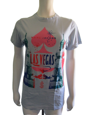 MARC JACOBS Las Vegas Casino Aladin Lamp Gambling Tee T Shirt Blue