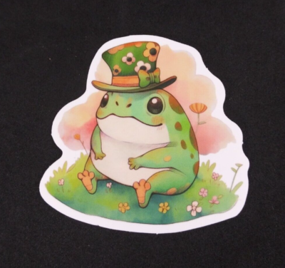 Frog Wearing Top Hat Cute Adorable Frog Sticker 2