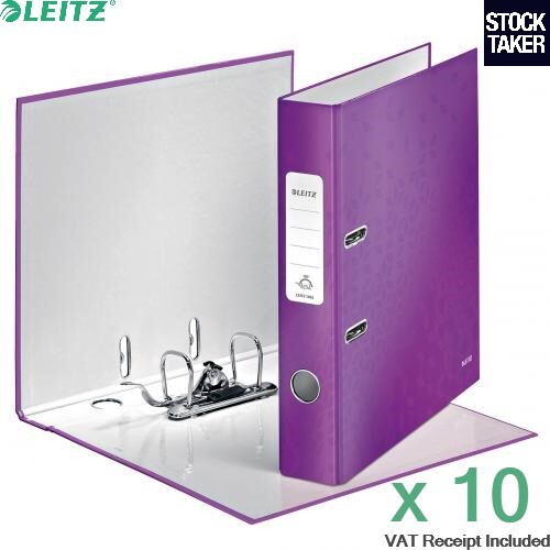(10-Pack) A4 Mini Lever Arch Files Folders 50mm Blue Purple School Office VAT - Picture 10 of 15