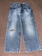 Boys Blue Torn Jeans THE CHILDRENS PLACE Sz 5 Loose 1989 Style Adjustable Waist