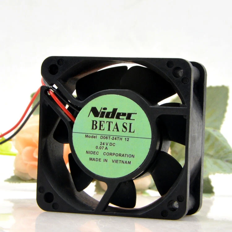 1pc NIDEC 24V 0.07A D06T-24TH 12 6CM 6025 2-wire Inverter Cooling Fan NEW - Image 2 of 4