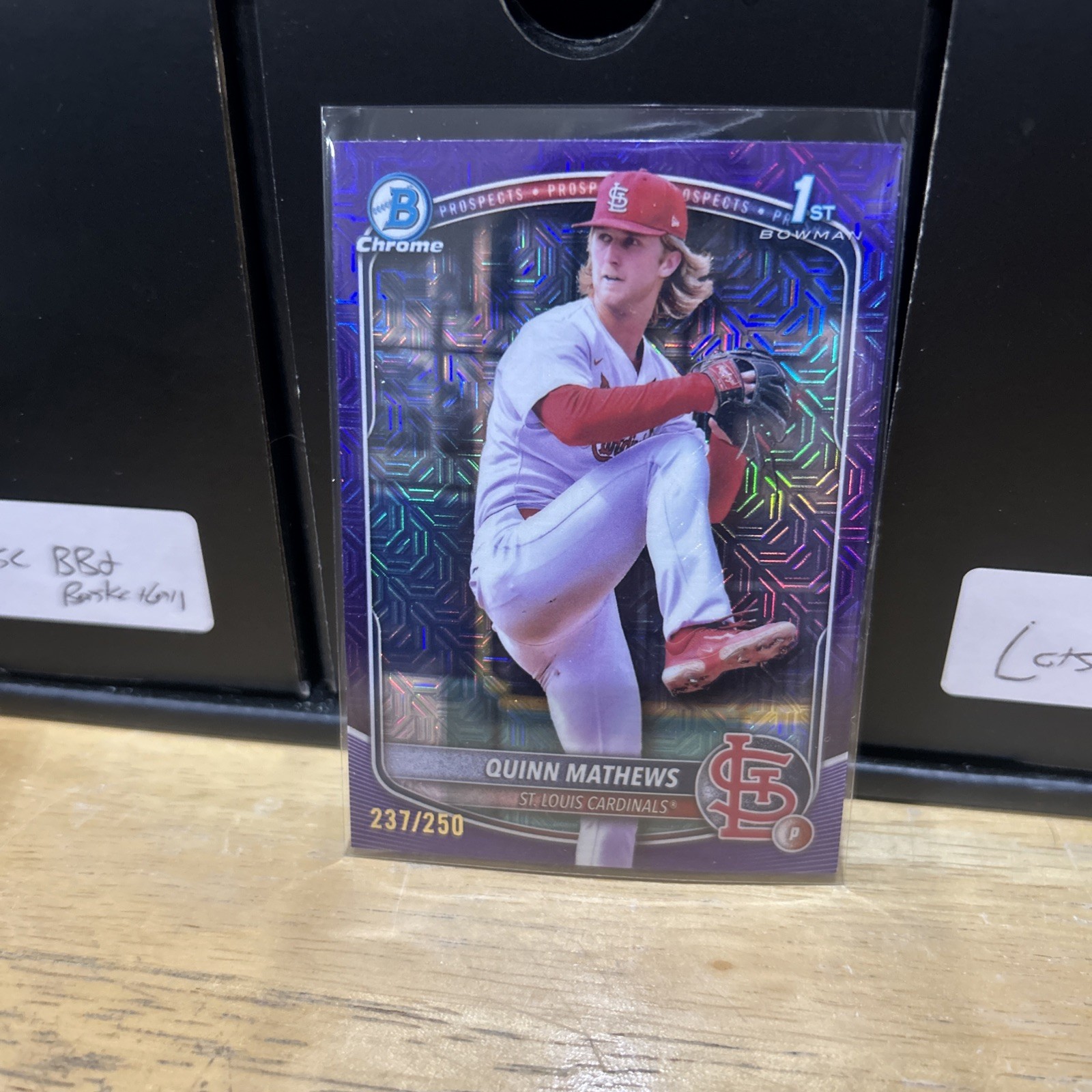 2025 Bowman Quinn Mathews #BCP-25 Chrome 1st Purple Mojo Refractor /250