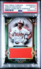 2024 TOPPS TRIPLE THREADS SINGLE TAG RELICS EMERALD JORDAN WESTBURG RC /27 PSA 8