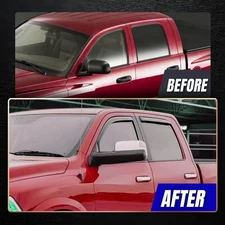 For Ram 09-18 In-Channel Window Visor Vent Shade Rain Sun Guards Deflectors