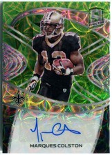MARQUES COLSTON 2021 Panini Spectra NEON GREEN SCOPE AUTO Saints 25/25