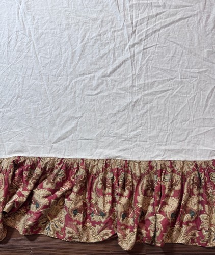 RALPH LAUREN JARDINIERE PAISLEY RED/GOLD/PINK/GREEN SATEEN Queen BEDSKIRT - Picture 17 of 17