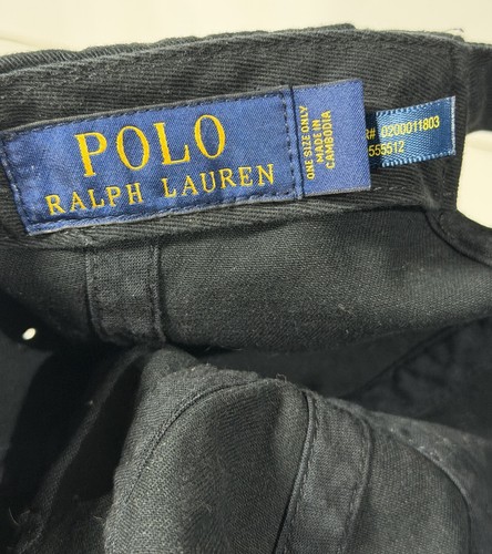 Polo Ralph Lauren Hat Cap Black Pony Strapback Ball Cap Classic - Picture 8 of 8