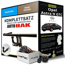 Für OPEL Astra H GTC Anhängerkupplung abnehmbar +eSatz 13pol 03.2005-11.2010 AHK