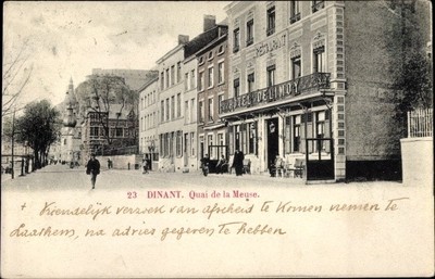 Ak Dinant Wallonien Namur, Quai de la Meuse, Hotel Delimoy - 3479792